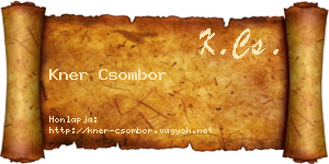 Kner Csombor névjegykártya
